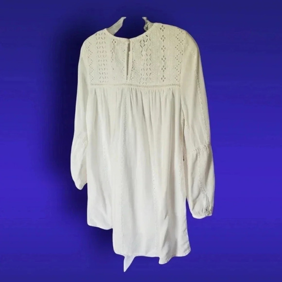 Merona flowy long sleeve blouse size M white - Picture 3 of 10
